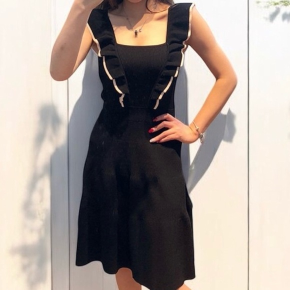 Sandro Paris Tristian Frill Ruffle Knit Dress in Size FR 36 US 4 Small - Picture 2 of 8